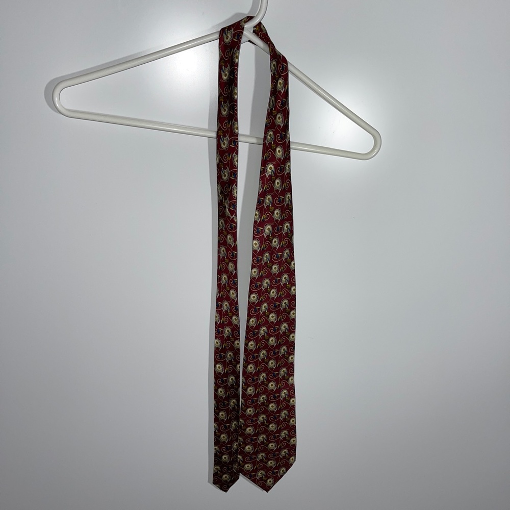 Fendi Italy‎ Silk Burgundy Fishing Tie - Picture 6 of 7